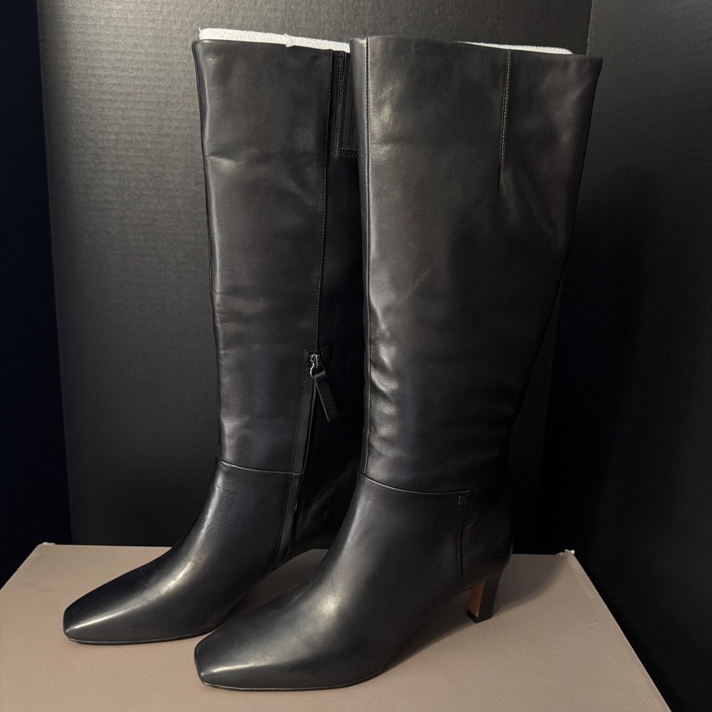 Sarto by Franco Sarto L-Timmy Black Leather Knee Boots Women's 10M US/41 EU NIB - Picture 8 of 16